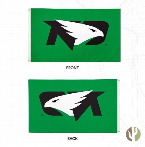 Desert Cactus University of North Dakota UND Flag - 3 x 5 Feet Hawks Banner, Indoor/Outdoor Durable Fabric, 100% Polyester Design (Style 1) in Saudi Arabia