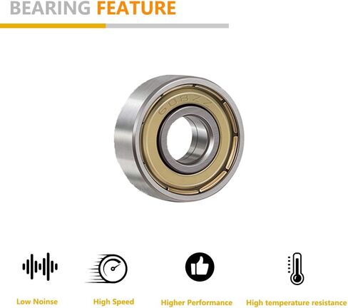 Qinda Ind 608ZZ Ball Bearing (8mmx22mmx7mm) مزدوج محامل 608-2z الأخدود العميق ， محموم مسبقًا ، مع الصلب 10 PCs in Kuwait