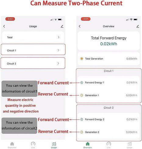 مراقبة الطاقة المنزلية الذكية ، شاشة استخدام الكهرباء الذكية مع 200act تيار المحول 90‑250VAC ، عداد طور المرحلة الواحدة | مراقبة الطاقة المشبك | مراقبة الطاقة المنزلية in Kuwait