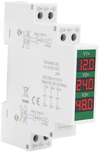 Garosa Din Rail Voltmeter 3 أرقام DC 11V إلى 310V نطاق الجهد الجهد الشاشة LCD مع وظيفة الإخراج التبديل معزولة الطريق الأداة الكهربائية المعيارية in Kuwait