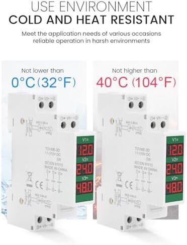 Garosa Din Rail Voltmeter 3 أرقام DC 11V إلى 310V نطاق الجهد الجهد الشاشة LCD مع وظيفة الإخراج التبديل معزولة الطريق الأداة الكهربائية المعيارية in Kuwait