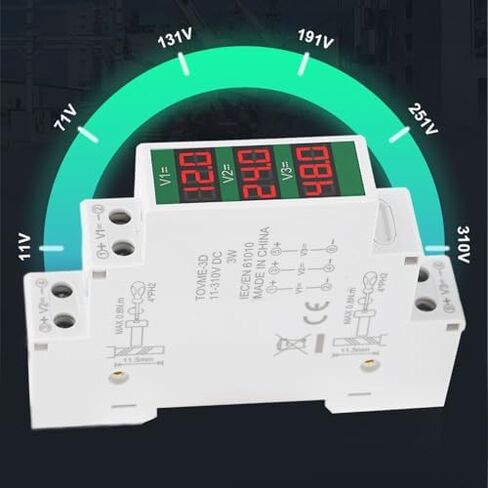 Garosa Din Rail Voltmeter 3 أرقام DC 11V إلى 310V نطاق الجهد الجهد الشاشة LCD مع وظيفة الإخراج التبديل معزولة الطريق الأداة الكهربائية المعيارية in Kuwait