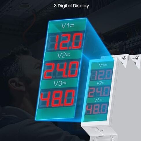 Garosa Din Rail Voltmeter 3 أرقام DC 11V إلى 310V نطاق الجهد الجهد الشاشة LCD مع وظيفة الإخراج التبديل معزولة الطريق الأداة الكهربائية المعيارية in Kuwait