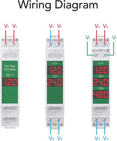 Garosa Din Rail Voltmeter 3 أرقام DC 11V إلى 310V نطاق الجهد الجهد الشاشة LCD مع وظيفة الإخراج التبديل معزولة الطريق الأداة الكهربائية المعيارية in Kuwait