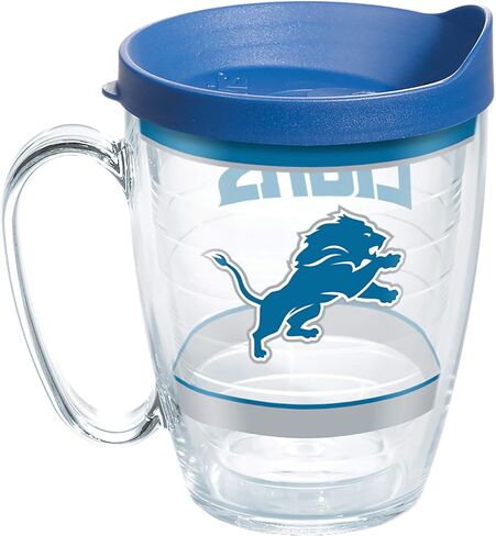 Tervis مصنوع في الولايات المتحدة الأمريكية مزدوجة الجدران ديترويت ليونز كوب تومل معزول يحافظ على المشروبات الباردة والساخنة ، القدح 16 أوقية ، التقليد in Saudi Arabia
