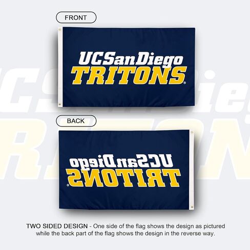 Desert Cactus University San Diego UCSD Flag - 3 × 5 أقدام لافتة Tritons ، النسيج المتين الداخلي/الخارجي ، تصميم البوليستر بنسبة 100 ٪ (النمط 1) in Saudi Arabia