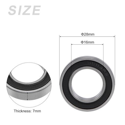 محامل كرات الأخدود العميقة المعدنية (16287-2RS ، 16 مم × 28 مم × 7 مم) 2pcs ، محامل صناعية مزدوجة الصلب المزدوجة - للمحركات الصناعية الصغيرة in Kuwait