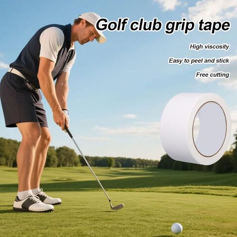 Double-Sided Golf Grip Tape, 2inch x 22yard Multifunctional Golf Grip Tape Roll for Clubs Strong Adhesive Easy to Peel & Cut Sports Accessory for Men and Women in Saudi Arabia