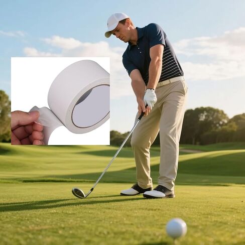 Double-Sided Golf Grip Tape, 2inch x 22yard Multifunctional Golf Grip Tape Roll for Clubs Strong Adhesive Easy to Peel & Cut Sports Accessory for Men and Women in Saudi Arabia