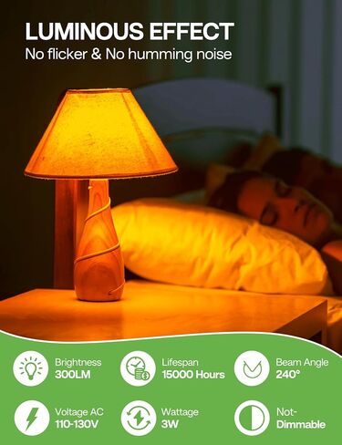مصابيح كهرمبر للنوم: 9W AMBER دافئ 1800 كيلو ، حظر زرقاء ، مصابيح قاتمة 60W مكافئة ، لمبة E26 لتهدئة المزاج وغرفة النوم وضوء حضانة الأطفال ، 2 عبوة in Kuwait