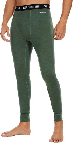 Iguana Mens 100% Merino Wool Base Layer Pants for Ski Lightweight Thermal Underwear Bottom in Kuwait