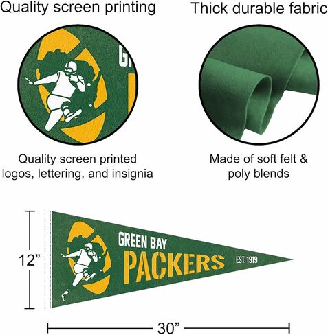 Wincraft Green Bay Packers Vintage Throwback Retro Pennant Banner Flag in Saudi Arabia