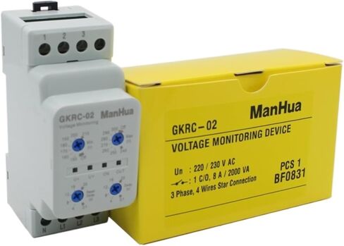 Device Relay AC GKRC-02 Phase Failure Protection Relay with Low Power Three Phase Four Wire Sealed Voltage Monitoring Relay in Kuwait