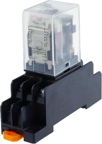 1SET RELAY RELAY COLAY GRALITION RELAY MY2 DPDT MY2NJ RELAIS DC 12V/24V AC 110V/220V SWITE مع قاعدة المقبس (DC ، 12V) in Saudi Arabia