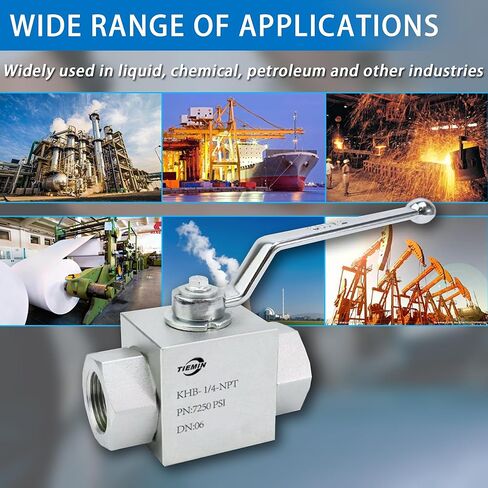 صمام كرة هيدروليكي عالي الضغط العام 1/4 "" NPT ، 3 طريق صمام الكرة ، 1/4 بوصة الصمام الهيدروليكي 7250 رطل (500 بار in Kuwait