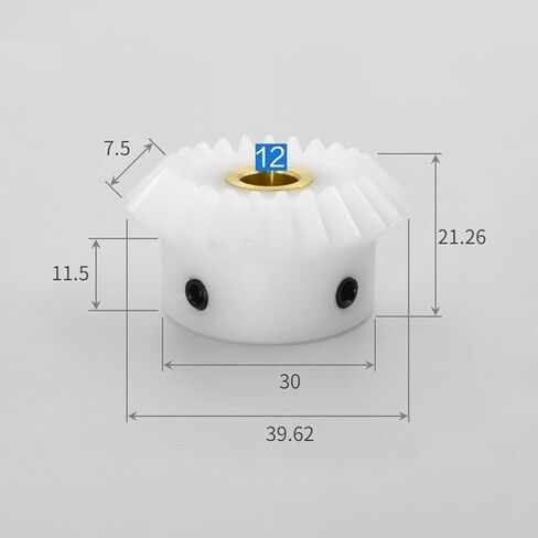 Bevel Gear Motor，Right Angle, Gearbox 1pc 1.5 Modules 20T/25T White Nylon Bevel Gear for Motor, Speed Ratio 1:1, Bore 8mm(1.5 Modulus 25 Teeth,Bore 12mm) in Kuwait