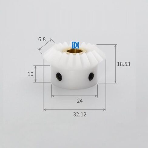 Bevel Gear Motor，Right Angle, Gearbox 1pc 1.5 Modules 20T/25T White Nylon Bevel Gear for Motor, Speed Ratio 1:1, Bore 8mm(1.5 Modulus 25 Teeth,Bore 12mm) in Kuwait