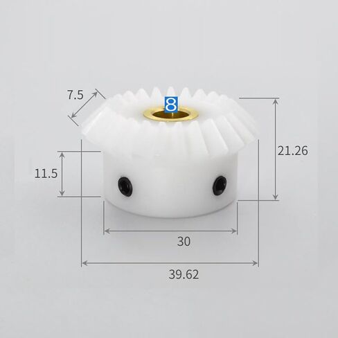Bevel Gear Motor，Right Angle, Gearbox 1pc 1.5 Modules 20T/25T White Nylon Bevel Gear for Motor, Speed Ratio 1:1, Bore 8mm(1.5 Modulus 25 Teeth,Bore 12mm) in Kuwait