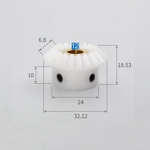 Bevel Gear Motor，Right Angle, Gearbox 1pc 1.5 Modules 20T/25T White Nylon Bevel Gear for Motor, Speed Ratio 1:1, Bore 8mm(1.5 Modulus 25 Teeth,Bore 12mm) in Kuwait