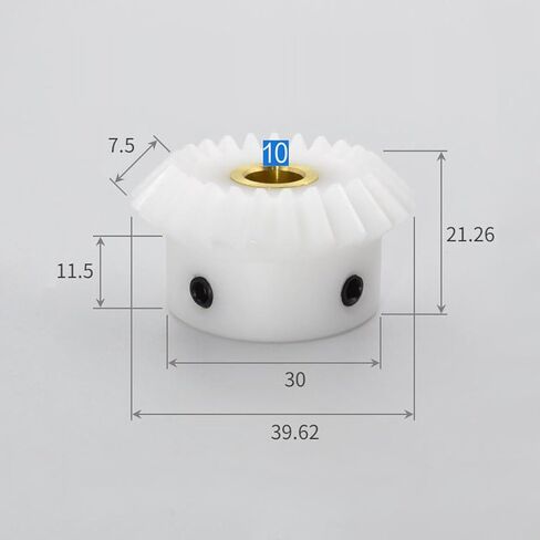 Bevel Gear Motor，Right Angle, Gearbox 1pc 1.5 Modules 20T/25T White Nylon Bevel Gear for Motor, Speed Ratio 1:1, Bore 8mm(1.5 Modulus 25 Teeth,Bore 12mm) in Kuwait
