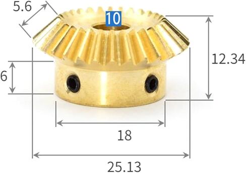 Bevel Gear Motor，Right Angle, Gearbox 1pc 0.8 Modules 20/25/30T Brass Bevel Gear for Motor, Speed Ratio 1:1, Bore 12mm(0.8 Modulus 30 Teeth,Bore 6mm) in Kuwait