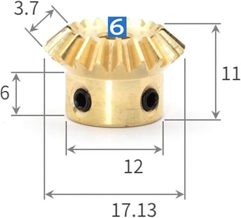 Bevel Gear Motor，Right Angle, Gearbox 1pc 0.8 Modules 20/25/30T Brass Bevel Gear for Motor, Speed Ratio 1:1, Bore 12mm(0.8 Modulus 30 Teeth,Bore 6mm) in Kuwait