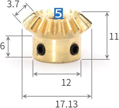 Bevel Gear Motor，Right Angle, Gearbox 1pc 0.8 Modules 20/25/30T Brass Bevel Gear for Motor, Speed Ratio 1:1, Bore 12mm(0.8 Modulus 30 Teeth,Bore 6mm) in Kuwait