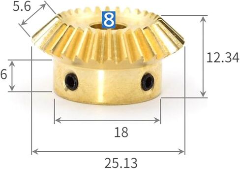 Bevel Gear Motor，Right Angle, Gearbox 1pc 0.8 Modules 20/25/30T Brass Bevel Gear for Motor, Speed Ratio 1:1, Bore 12mm(0.8 Modulus 30 Teeth,Bore 6mm) in Kuwait