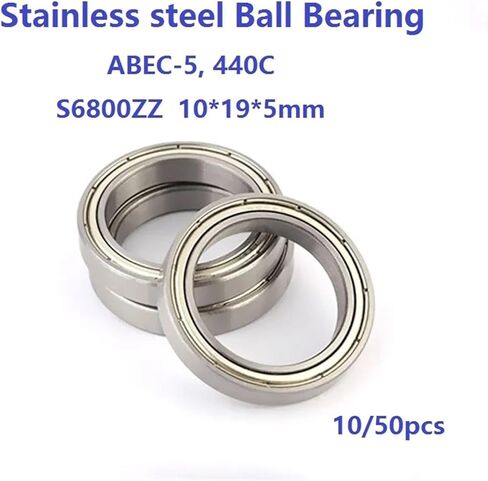 10/50pcs ABEC-5 S6800ZZ S6800 10 * 19 * 5mm Stainless Steel Ball Bearings Thin Wall Deep Groove Ball Bearing 10×19×5mm in Saudi Arabia