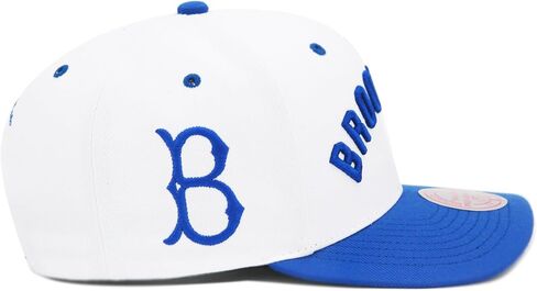 Mitchell & Ness Brooklyn Dodgers Cooperstown Throwback MLB Evergreen Pro Snapback Hat Cap - White in Saudi Arabia