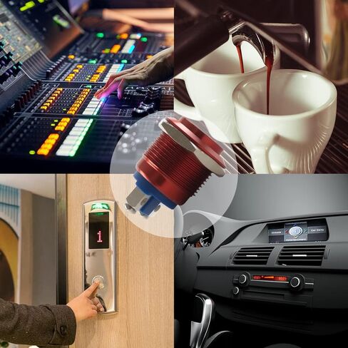 2pack لحظة فتح زر الضغط ، 19 مم 5A ألومنيوم سبيكة القذيفة مفاتيح الضغط- 1NO 12V SPST الطرفية الطرفية عالية الجولة مقاومة للماء لمفتاح السيارة الصناعية in Kuwait