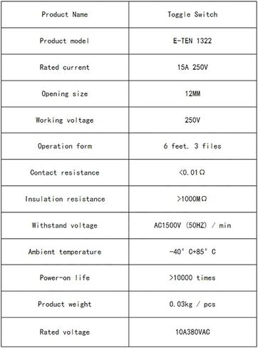 5pcs e-ten1322 15a/250v 6 دبوس مقاوم للماء غطاء مفاتيح تبديل مصغرة in Kuwait
