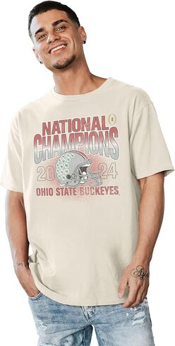 Blue 84 MEN NCAA مرخص رسميًا في ولاية أوهايو بوكيز الوطنية الأبطال 2024 تي شيرت مصبوغ العاج العاج in Kuwait