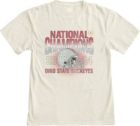 Blue 84 MEN NCAA مرخص رسميًا في ولاية أوهايو بوكيز الوطنية الأبطال 2024 تي شيرت مصبوغ العاج العاج in Kuwait