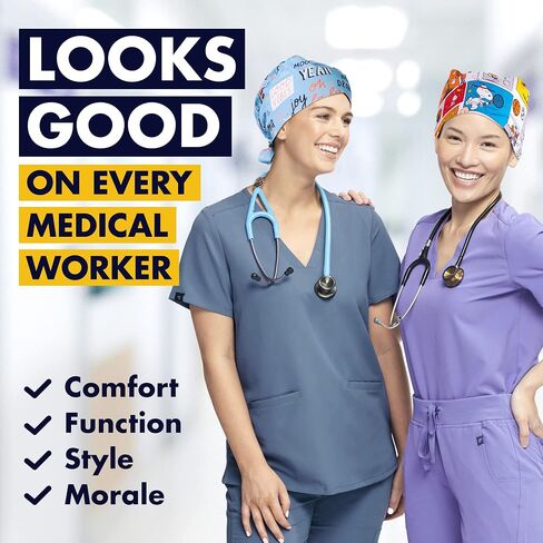 Dr. Woof Apparel Scrub Cap - Cotton Surgical Caps for Women and Men - Cute Reusable Uniform Cap for Medical Professionals - Nursing and Doctor Gear in Saudi Arabia