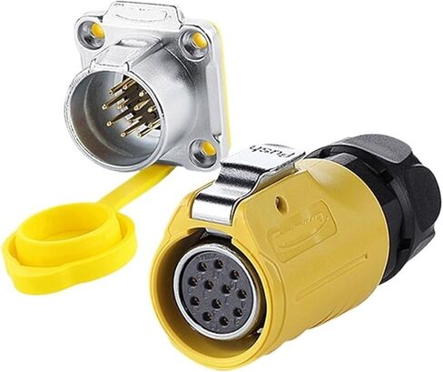 LP-20 female male waterproof aviation socket 12-pin yellow reverse IP68 connector UL(Female plug) in Saudi Arabia