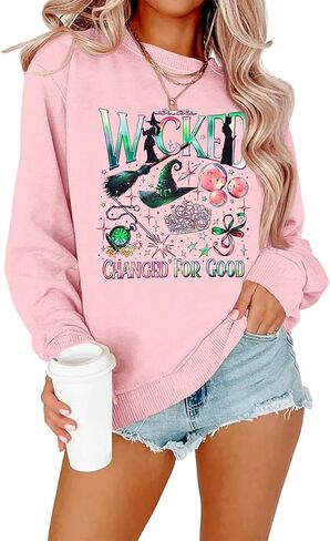 Musical Sweatshirt Women Changed for Good Musical Movie Fan Gifts Tee Witch Princess Graphic Long Sleeve Tops in Saudi Arabia