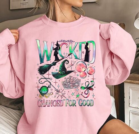 Musical Sweatshirt Women Changed for Good Musical Movie Fan Gifts Tee Witch Princess Graphic Long Sleeve Tops in Saudi Arabia