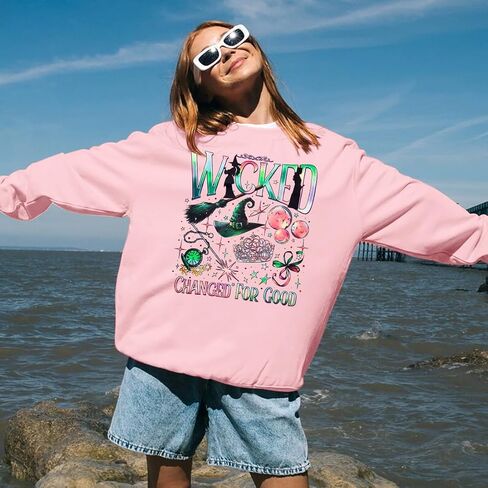 Musical Sweatshirt Women Changed for Good Musical Movie Fan Gifts Tee Witch Princess Graphic Long Sleeve Tops in Saudi Arabia