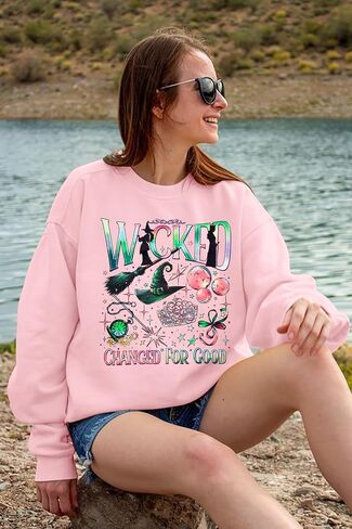 Musical Sweatshirt Women Changed for Good Musical Movie Fan Gifts Tee Witch Princess Graphic Long Sleeve Tops in Saudi Arabia