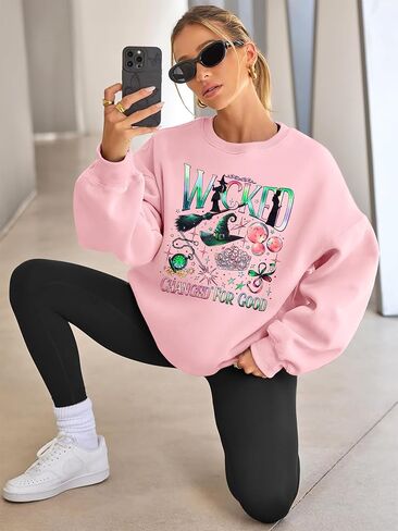 Musical Sweatshirt Women Changed for Good Musical Movie Fan Gifts Tee Witch Princess Graphic Long Sleeve Tops in Saudi Arabia