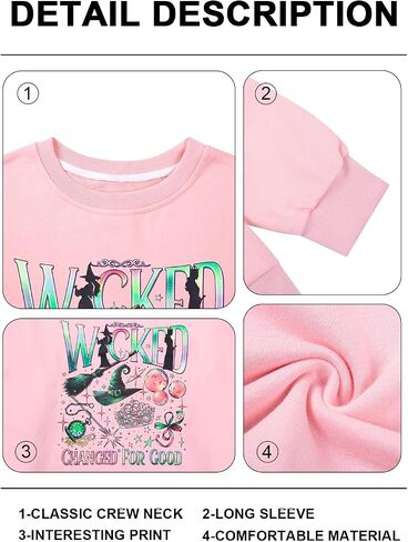 Musical Sweatshirt Women Changed for Good Musical Movie Fan Gifts Tee Witch Princess Graphic Long Sleeve Tops in Saudi Arabia