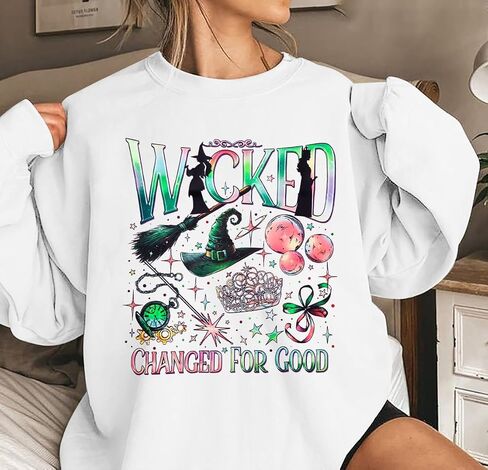Musical Sweatshirt Women Changed for Good Musical Movie Fan Gifts Tee Witch Princess Graphic Long Sleeve Tops in Saudi Arabia