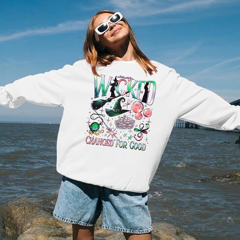 Musical Sweatshirt Women Changed for Good Musical Movie Fan Gifts Tee Witch Princess Graphic Long Sleeve Tops in Saudi Arabia