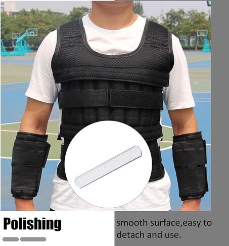 Weighted Vests Steels Plates：10 PCS Training Weight Long Steels Plate Weighted Loading Leg for Running Fitness Equipment (Silver 15X2.5X0.6CM) in Saudi Arabia