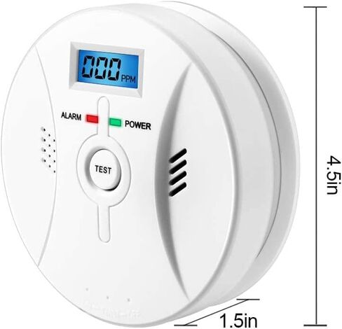 جهاز إنذار CO Portable مع شاشة LCD - صوت 85 ديسيبل ، تشغيل ، إعداد سريع in Saudi Arabia
