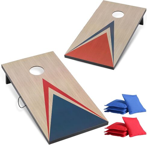 Cornhole مجموعات 4 × 2 قدم مع 8 أكياس الحجم حجم تنظيم ، ألعاب ثقب الذرة للبالغين في الهواء الطلق حقيبة الفول in Saudi Arabia