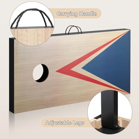 Cornhole مجموعات 4 × 2 قدم مع 8 أكياس الحجم حجم تنظيم ، ألعاب ثقب الذرة للبالغين في الهواء الطلق حقيبة الفول in Saudi Arabia