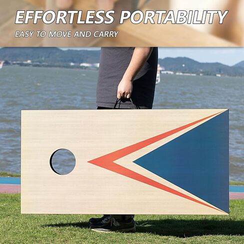 Cornhole مجموعات 4 × 2 قدم مع 8 أكياس الحجم حجم تنظيم ، ألعاب ثقب الذرة للبالغين في الهواء الطلق حقيبة الفول in Saudi Arabia