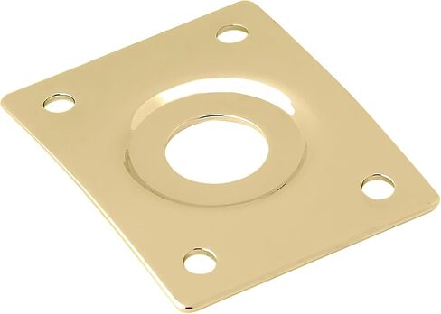 Holmer Guitar Jack Socket Plate Curved Recessed Rectangle Style Output Jack Plate Compatible with Les Paul LP Tele Style Electric Guitar or Bass Guitar Parts with Screws Gold. (HJ 005-GD) in Saudi Arabia